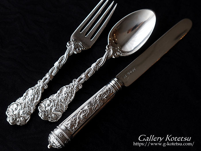 p sterling siver antique silver dessert cutlery
