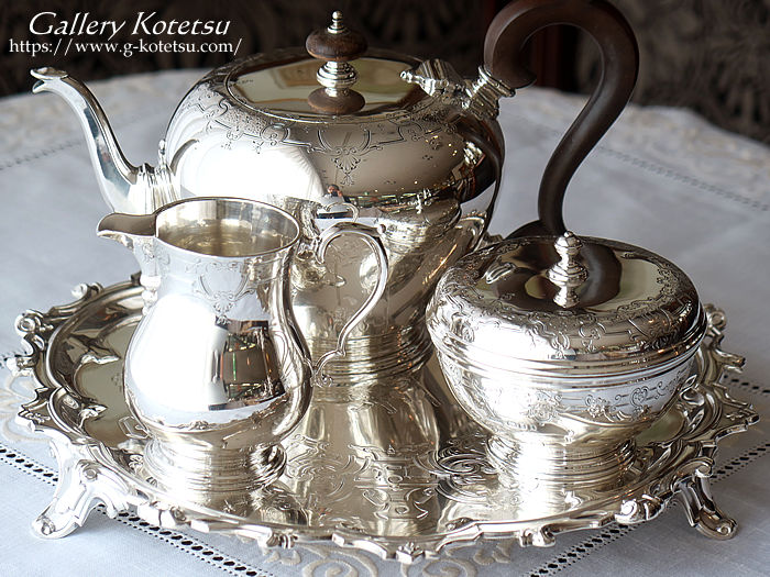 p sterling siver AeB[NVo[@eB[Zbg antique silver tea set