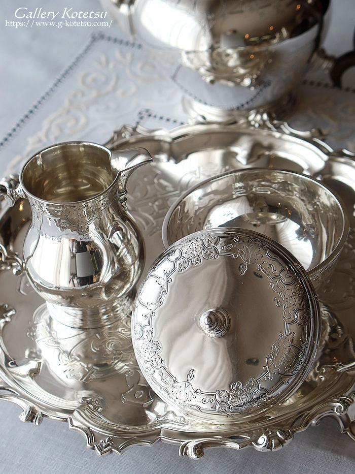 p sterling siver AeB[NVo[@eB[Zbg antique silver tea set