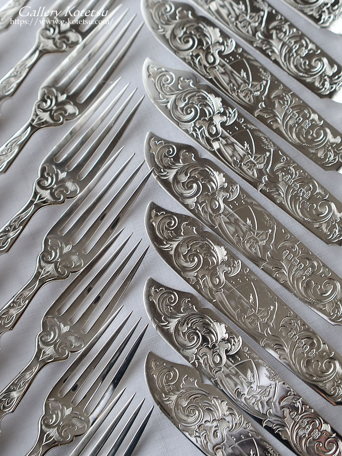 p sterling siver antique silver dessert cutlery