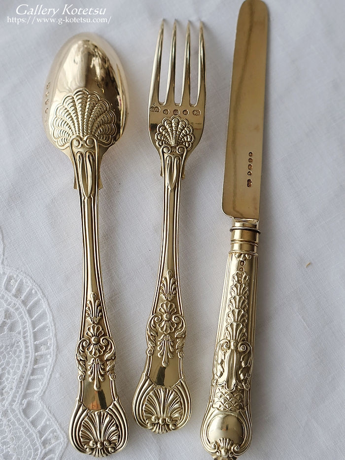 英国銀器 sterling siver antique silver dessert cutlery