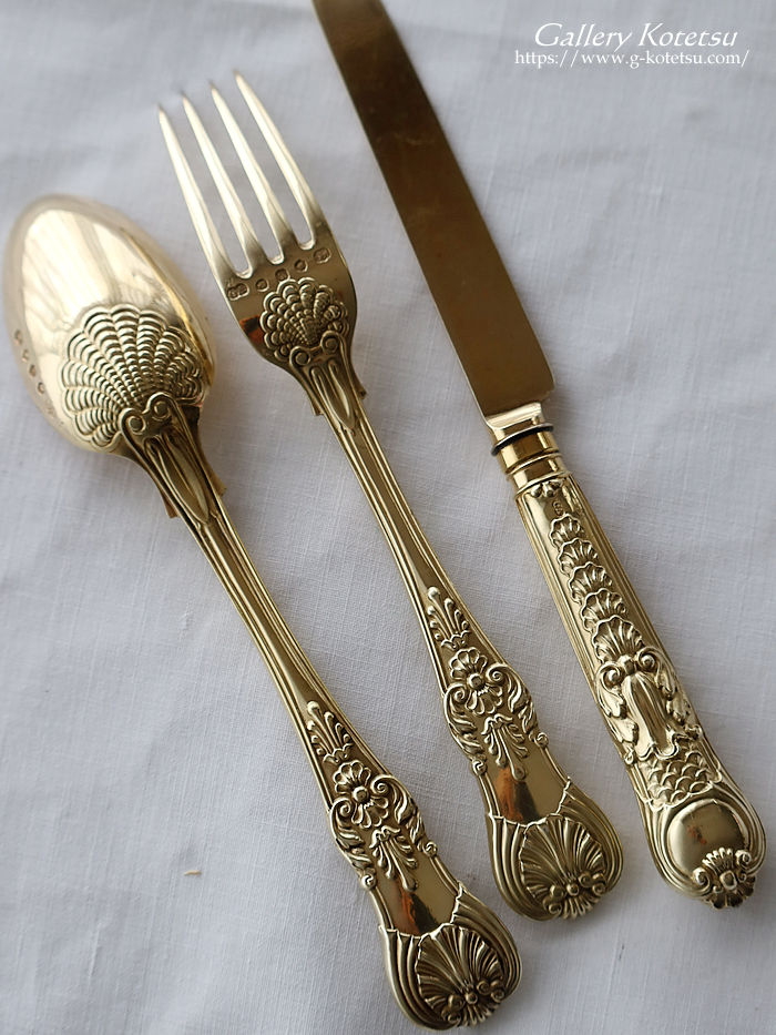 英国銀器 sterling siver antique silver dessert cutlery