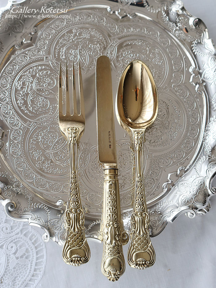 英国銀器 sterling siver antique silver dessert cutlery