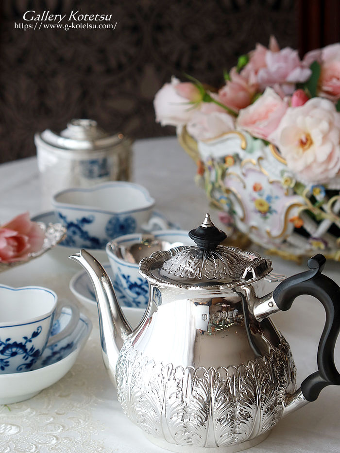 p sterling siver antique silver tea pot AeB[NVo[@eB[|bg