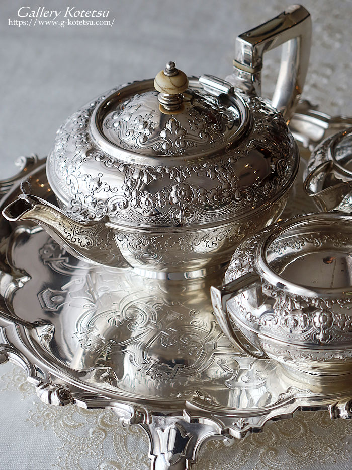 p sterling siver AeB[NVo[@eB[Zbg antique silver tea set