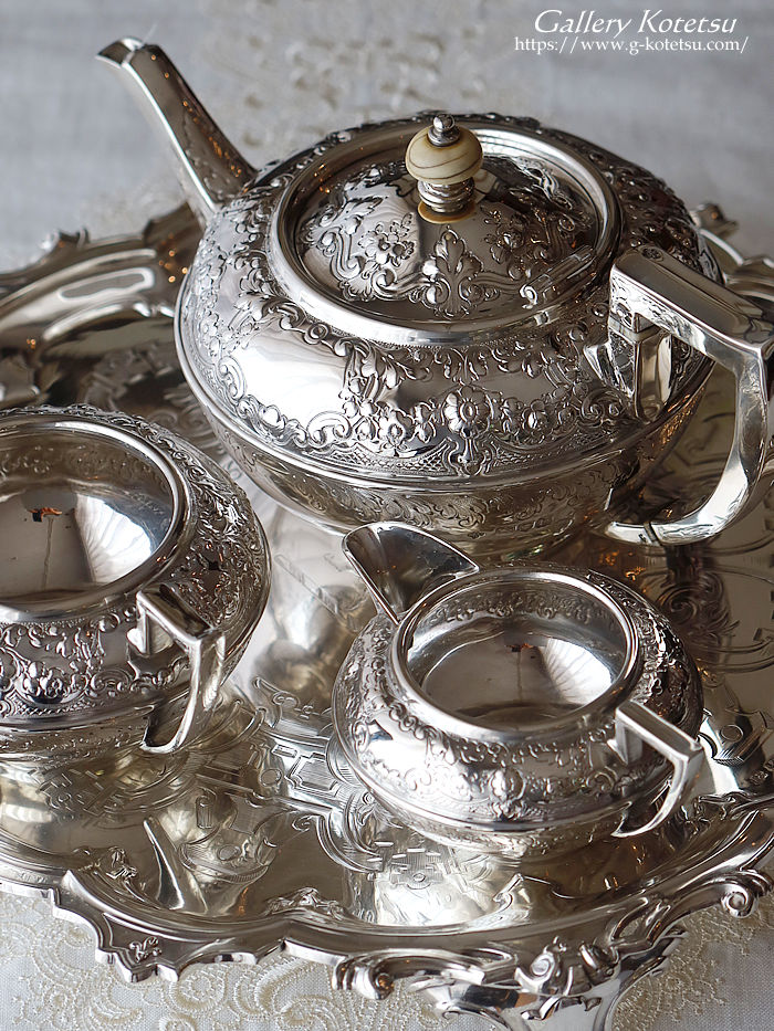 p sterling siver AeB[NVo[@eB[Zbg antique silver tea set