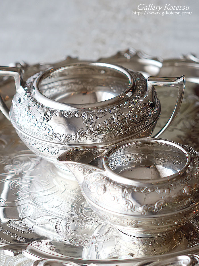 p sterling siver AeB[NVo[@eB[Zbg antique silver tea set