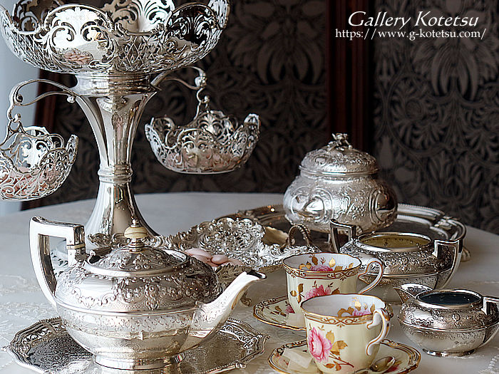 p sterling siver AeB[NVo[@eB[Zbg antique silver tea set