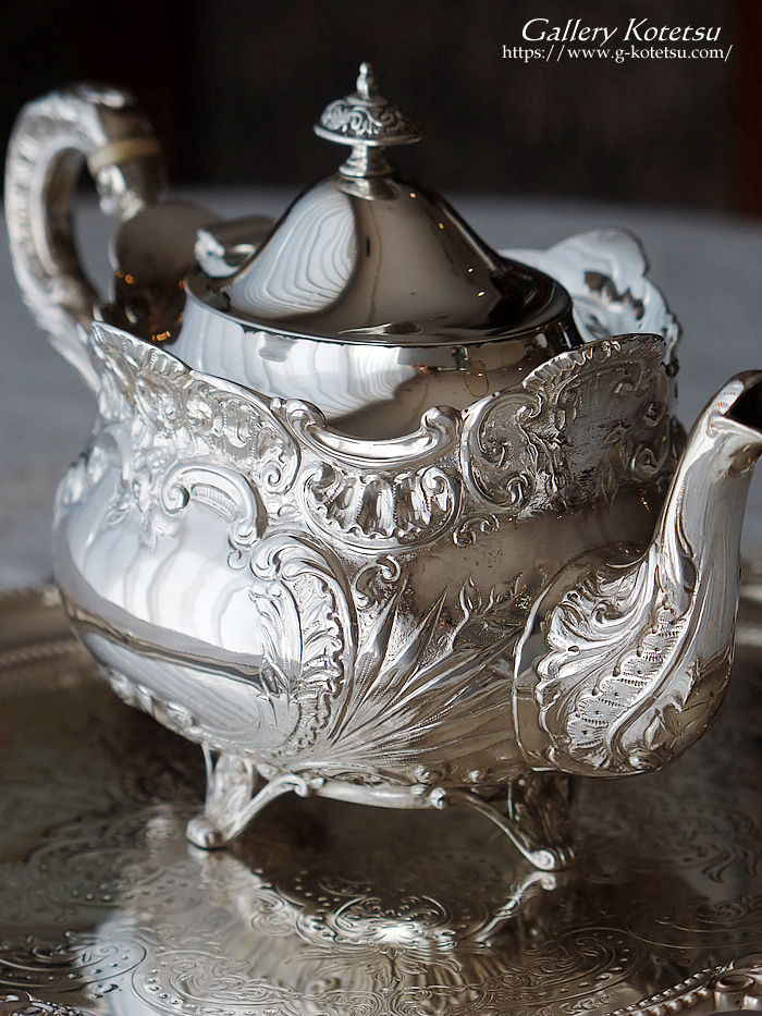 p sterling siver antique silver tea pot AeB[NVo[@eB[|bg