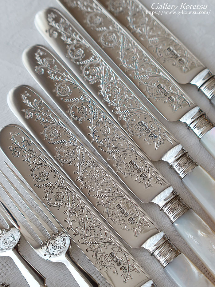 p sterling siver antique silver dessert cutlery