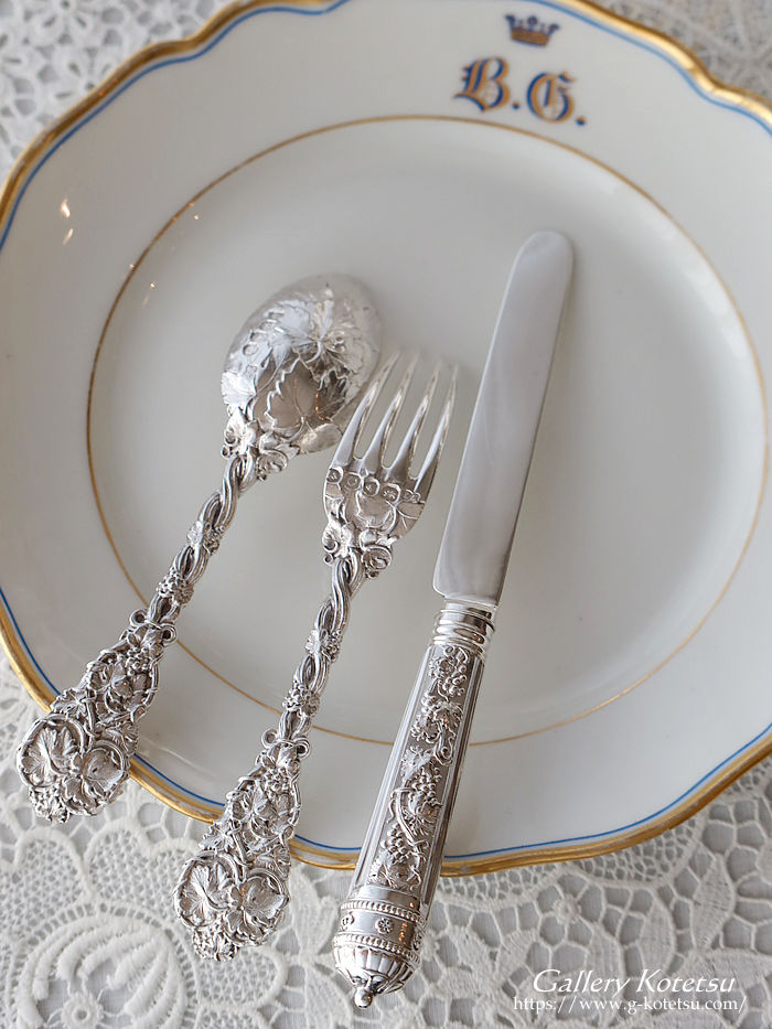 p sterling siver antique silver dessert cutlery