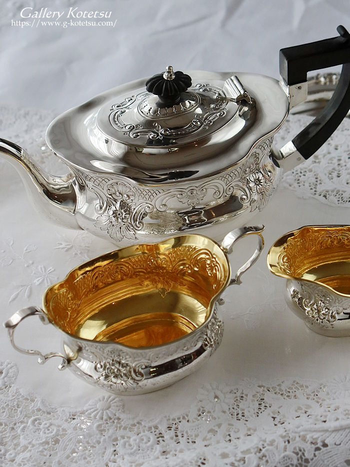 p sterling siver AeB[NVo[@eB[Zbg antique silver tea set