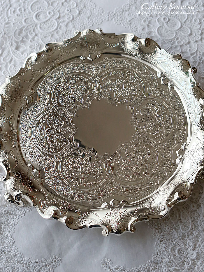 �p����� sterling siver �A���e�B�[�N�V���o�[�@�T�����@ antique silver salver