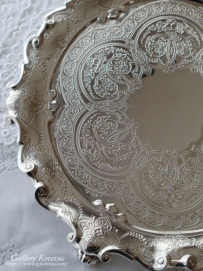 �p����� sterling siver �A���e�B�[�N�V���o�[�@�T�����@ antique silver salver