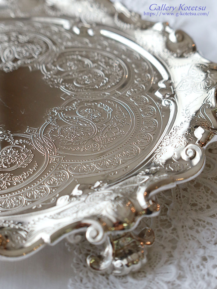 �p����� sterling siver �A���e�B�[�N�V���o�[�@�T�����@ antique silver salver
