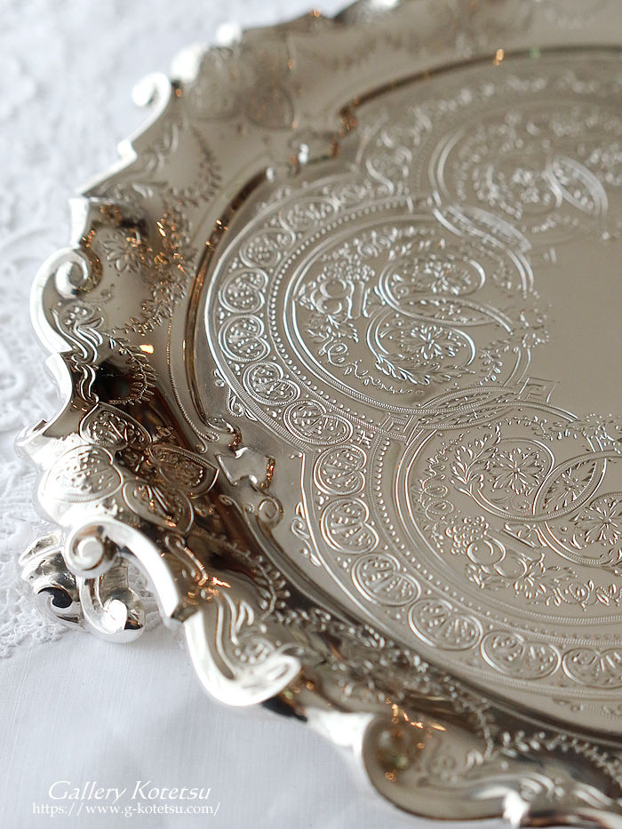 �p����� sterling siver �A���e�B�[�N�V���o�[�@�T�����@ antique silver salver