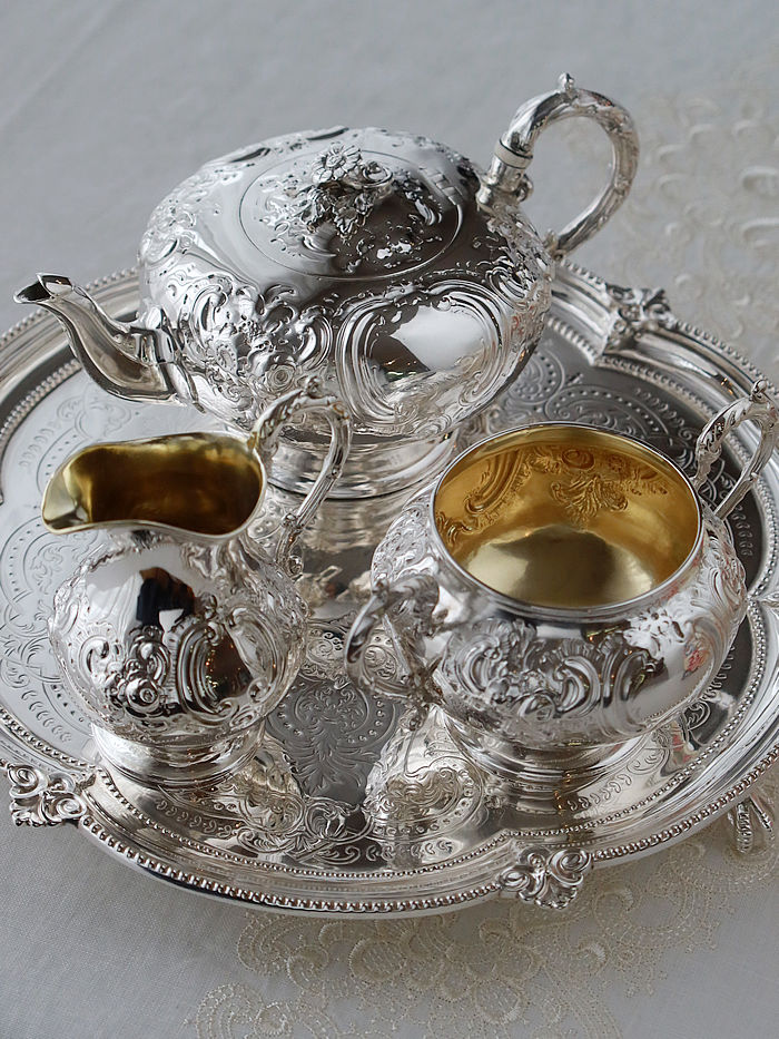 �p����� sterling siver �A���e�B�[�N�V���o�[�@�e�B�[�Z�b�g antique silver tea set