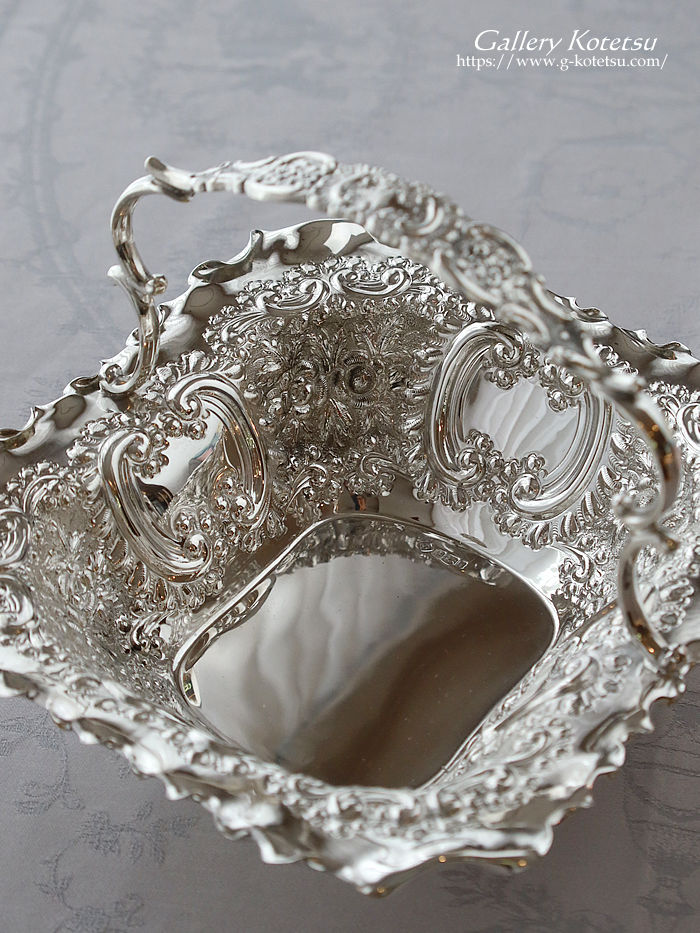 �p����� sterling siver antique silver basket �A���e�B�[�N�V���o�[�@�o�X�P�b�g