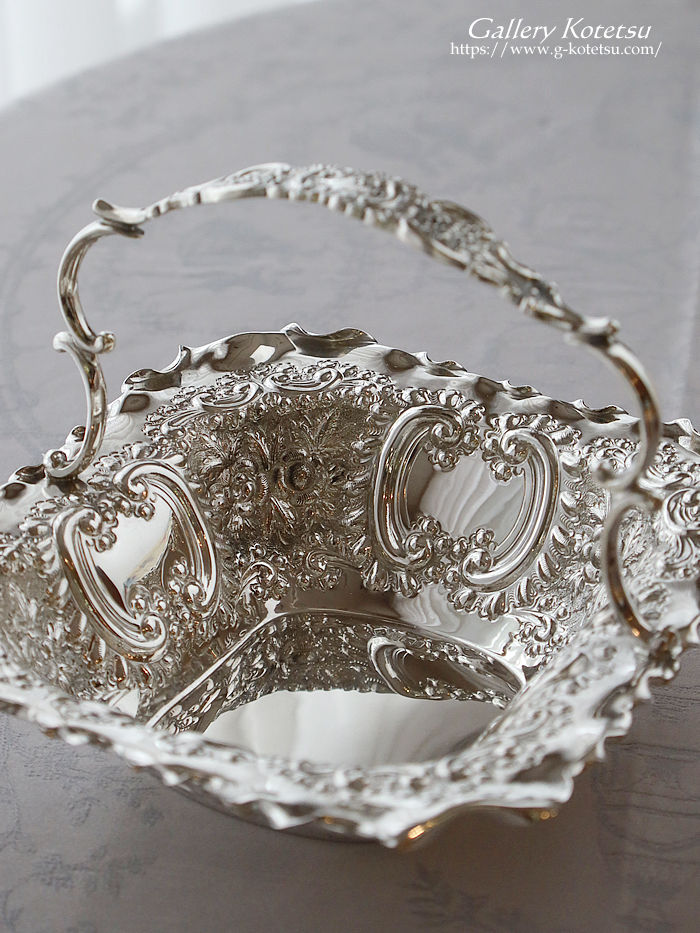 �p����� sterling siver antique silver basket �A���e�B�[�N�V���o�[�@�o�X�P�b�g