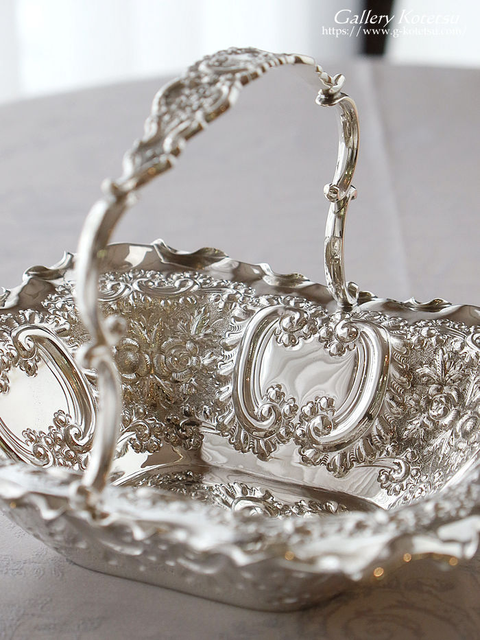 �p����� sterling siver antique silver basket �A���e�B�[�N�V���o�[�@�o�X�P�b�g