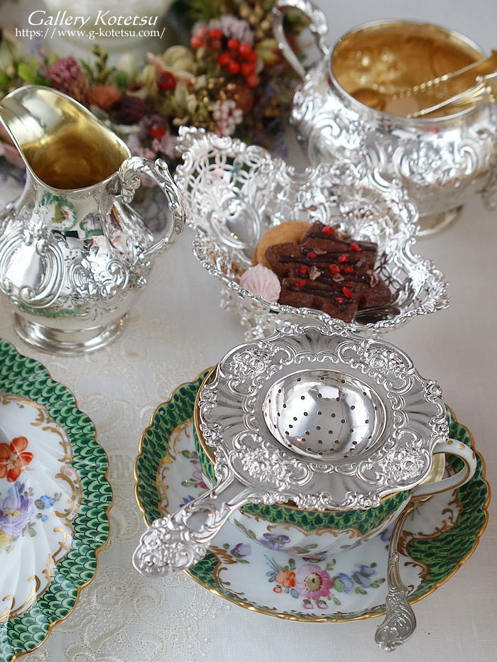 �A���e�B�[�N�V���o�[ antique silver agate handle cutlery