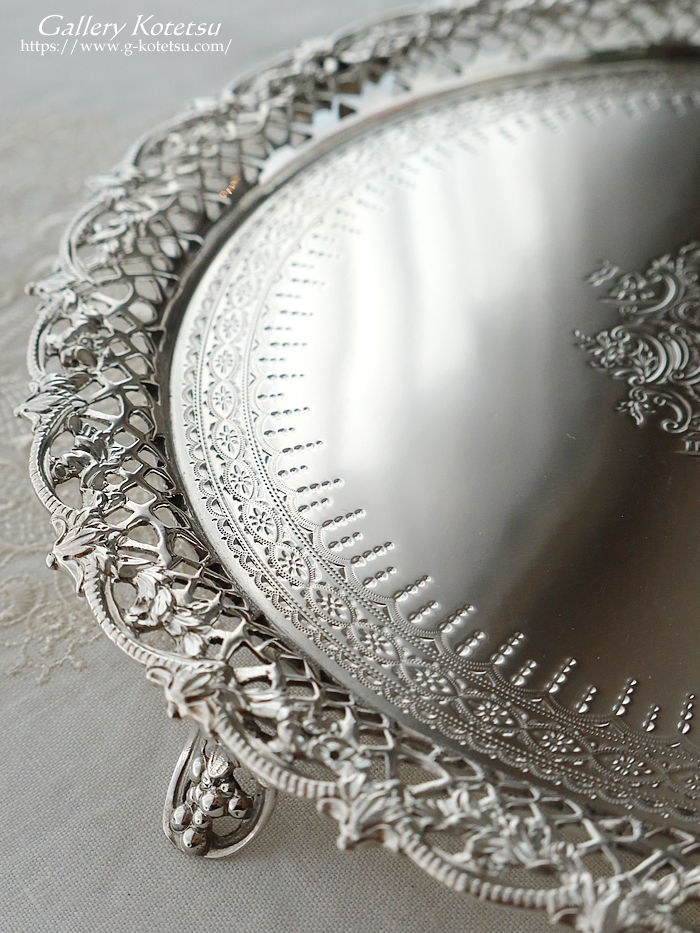 �p����� sterling siver �A���e�B�[�N�V���o�[�@�T�����@ antique silver salver