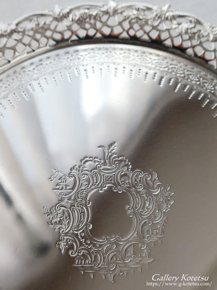 �p����� sterling siver �A���e�B�[�N�V���o�[�@�T�����@ antique silver salver