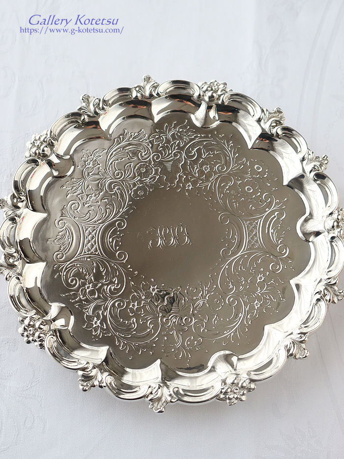 �p����� sterling siver �A���e�B�[�N�V���o�[�@�T�����@ antique silver salver