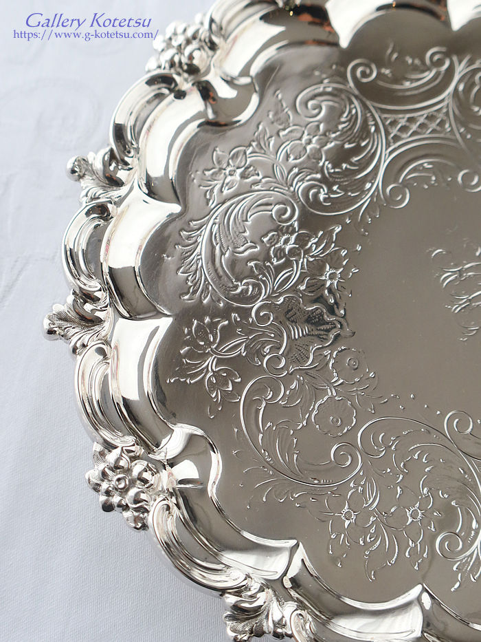 �p����� sterling siver �A���e�B�[�N�V���o�[�@�T�����@ antique silver salver