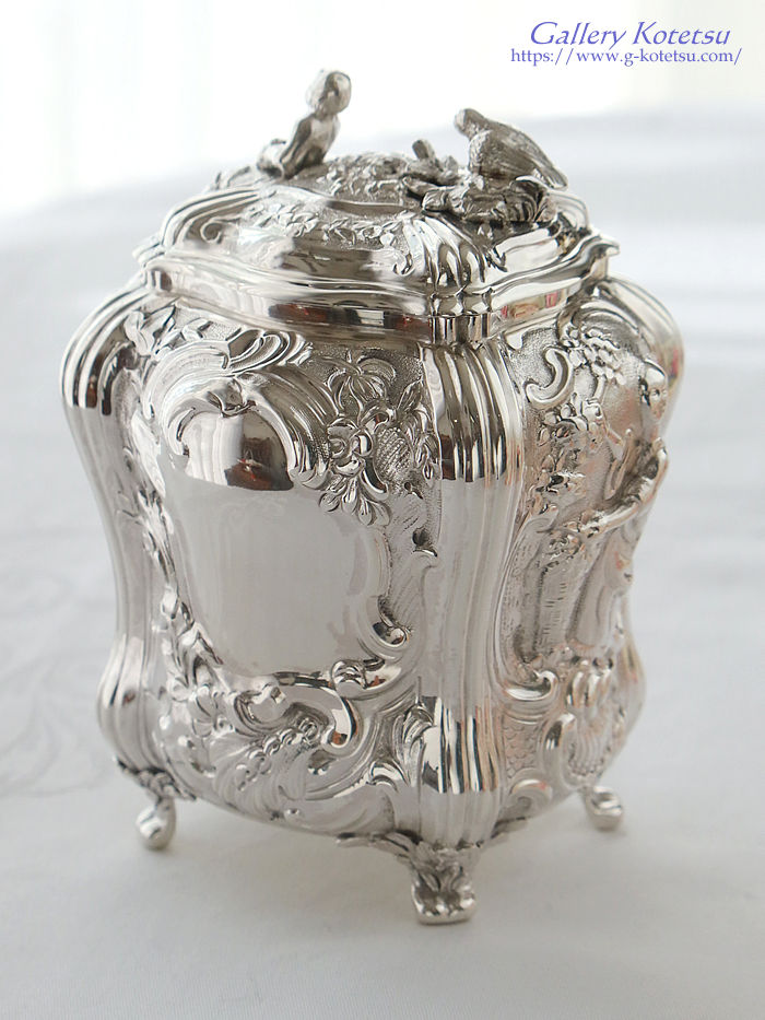 �A���e�B�[�N�V���o�[�@�e�B�[�L���f�B antique silver tea caddy �p����� sterling siver 