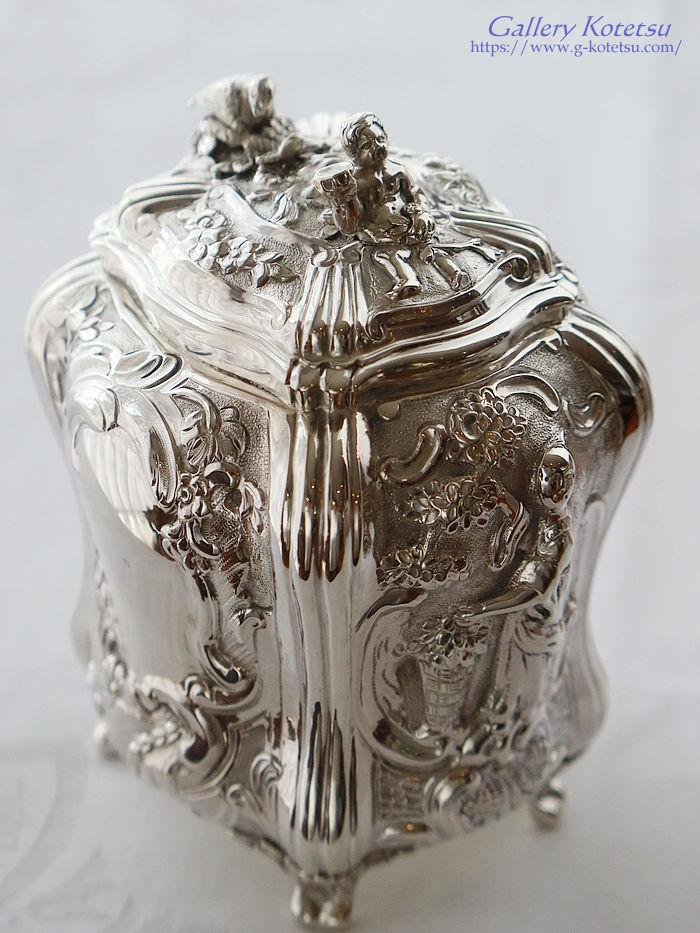 �A���e�B�[�N�V���o�[�@�e�B�[�L���f�B antique silver tea caddy �p����� sterling siver 