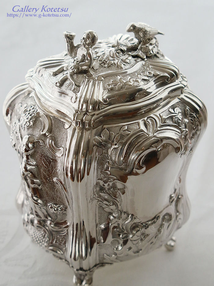 �A���e�B�[�N�V���o�[�@�e�B�[�L���f�B antique silver tea caddy �p����� sterling siver 