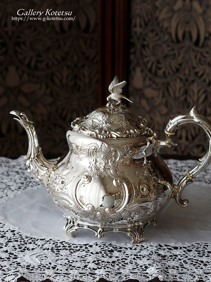 �p����� sterling siver �A���e�B�[�N�V���o�[�@�e�B�[�Z�b�g antique silver tea set louis tea kettle