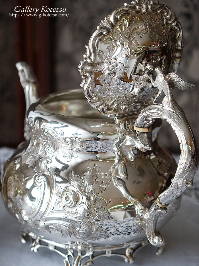 �p����� sterling siver �A���e�B�[�N�V���o�[�@�e�B�[�Z�b�g antique silver tea set louis tea kettle