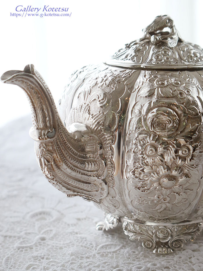 �p����� sterling siver antique silver tea pot �A���e�B�[�N�V���o�[�@�e�B�[�|�b�g