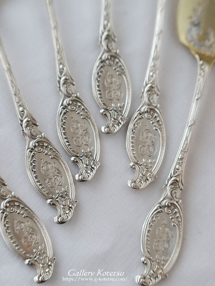 �A�C�X�N���[���X�v�[�� french silver icecream spoon antique silver