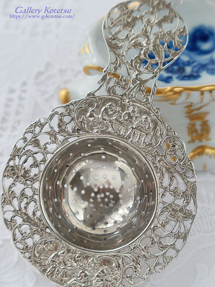 antique silver tea strainer �A���e�B�[�N�V���o�[�@�e�B�[�X�g���[�i�[