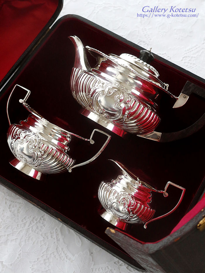 �p����� sterling siver �A���e�B�[�N�V���o�[�@�e�B�[�Z�b�g antique silver tea set
