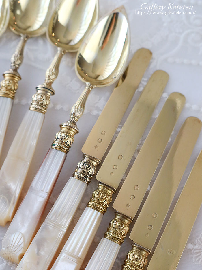 �t�����`�V���o�[�@�f�U�[�g�J�g�����[ antique silver dessert cutlery