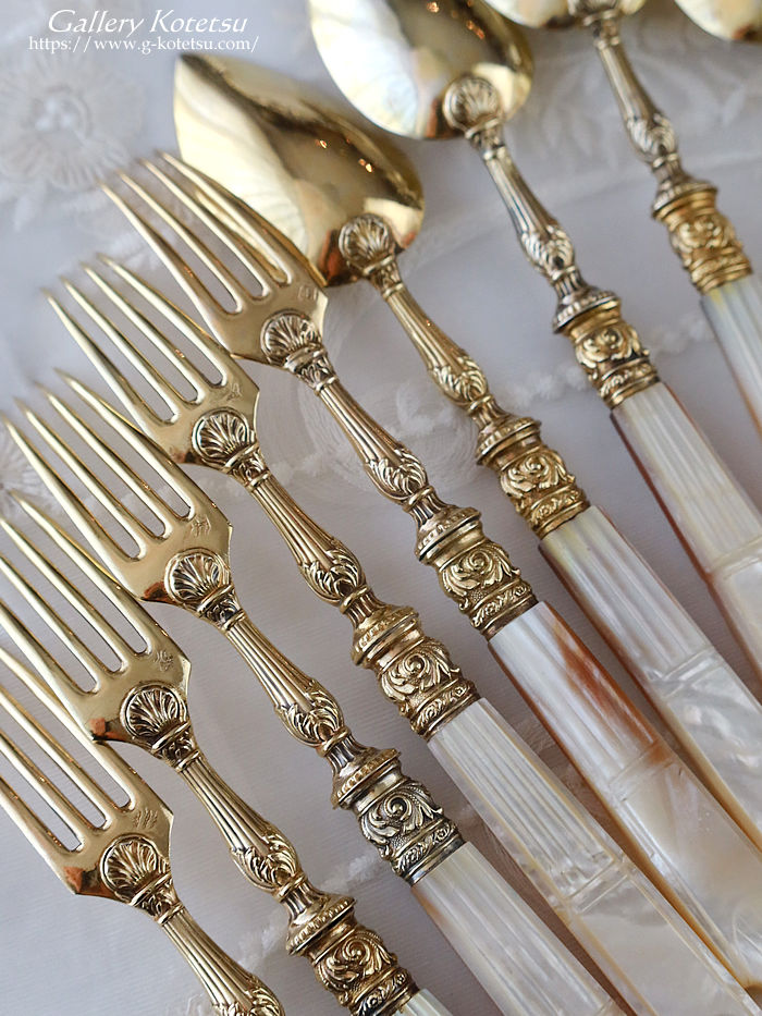 �t�����`�V���o�[�@�f�U�[�g�J�g�����[ antique silver dessert cutlery
