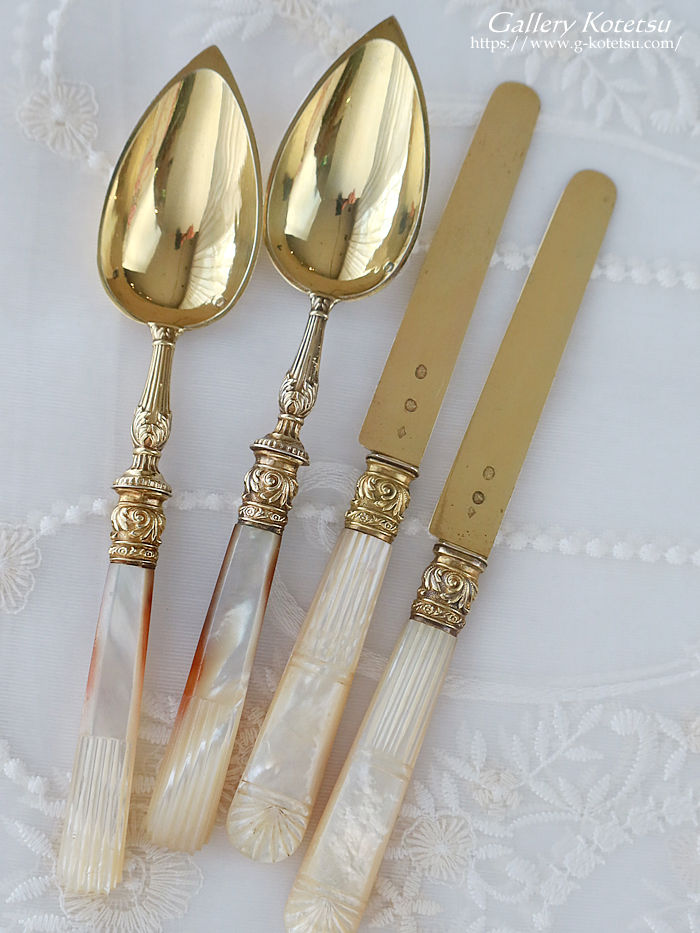 �t�����`�V���o�[�@�f�U�[�g�J�g�����[ antique silver dessert cutlery