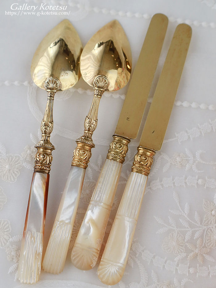 �t�����`�V���o�[�@�f�U�[�g�J�g�����[ antique silver dessert cutlery