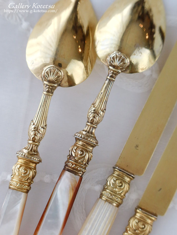 �t�����`�V���o�[�@�f�U�[�g�J�g�����[ antique silver dessert cutlery