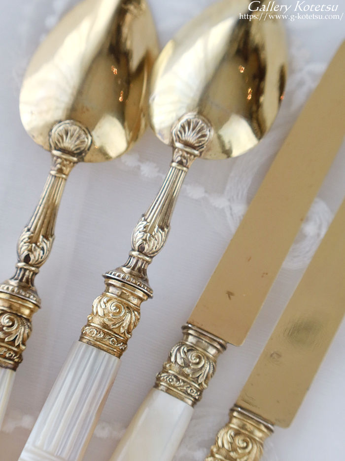 �t�����`�V���o�[�@�f�U�[�g�J�g�����[ antique silver dessert cutlery