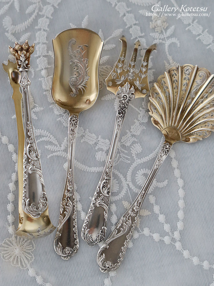 �t�����`�V���o�[�@antique silver dessert fork