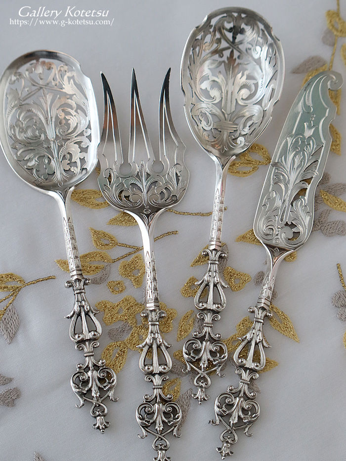 �A���e�B�[�N�V���o�[�@�X�B�[�g�~�[�g�T�[���B�X french silver antique serving set