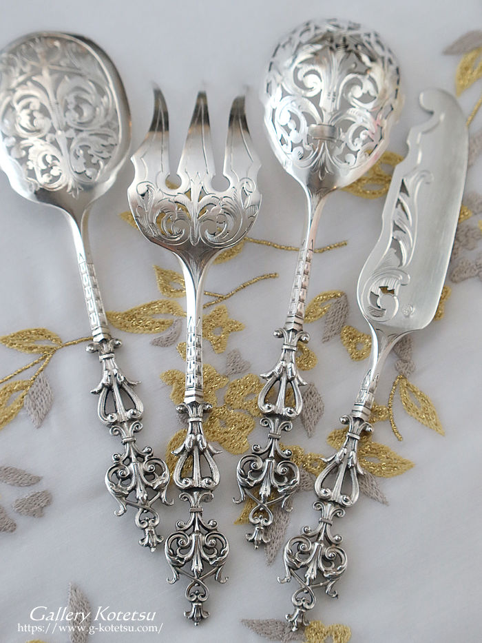�A���e�B�[�N�V���o�[�@�X�B�[�g�~�[�g�T�[���B�X french silver antique serving set