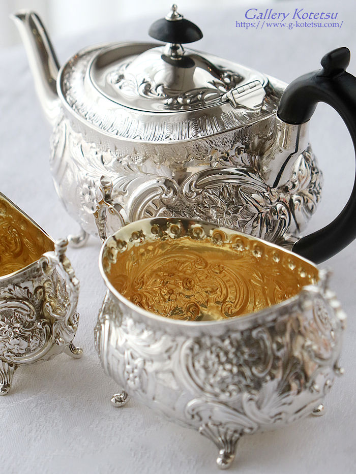 �p����� sterling siver �A���e�B�[�N�V���o�[�@�e�B�[�Z�b�g antique silver tea set