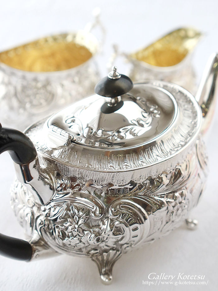 �p����� sterling siver �A���e�B�[�N�V���o�[�@�e�B�[�Z�b�g antique silver tea set