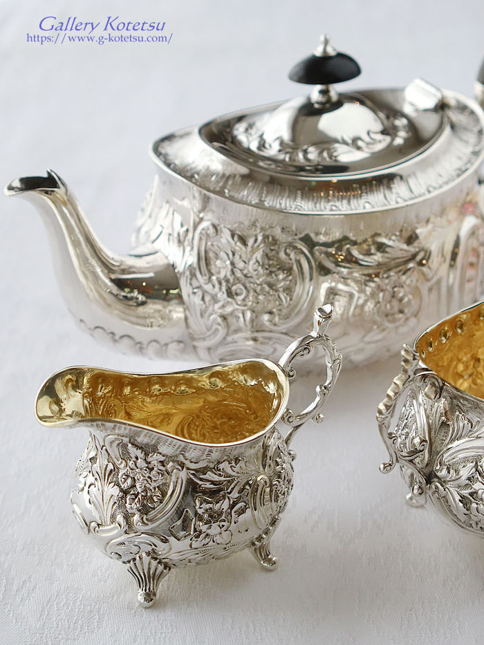 �p����� sterling siver �A���e�B�[�N�V���o�[�@�e�B�[�Z�b�g antique silver tea set